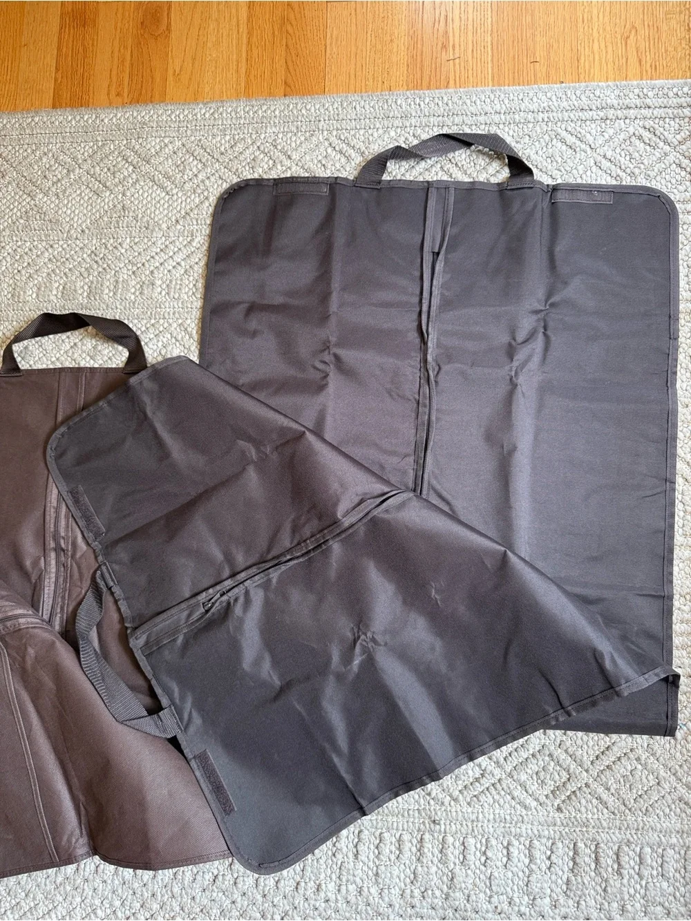 Paul Stuart Brown Garment Bags with Gold Logo - Set of 2